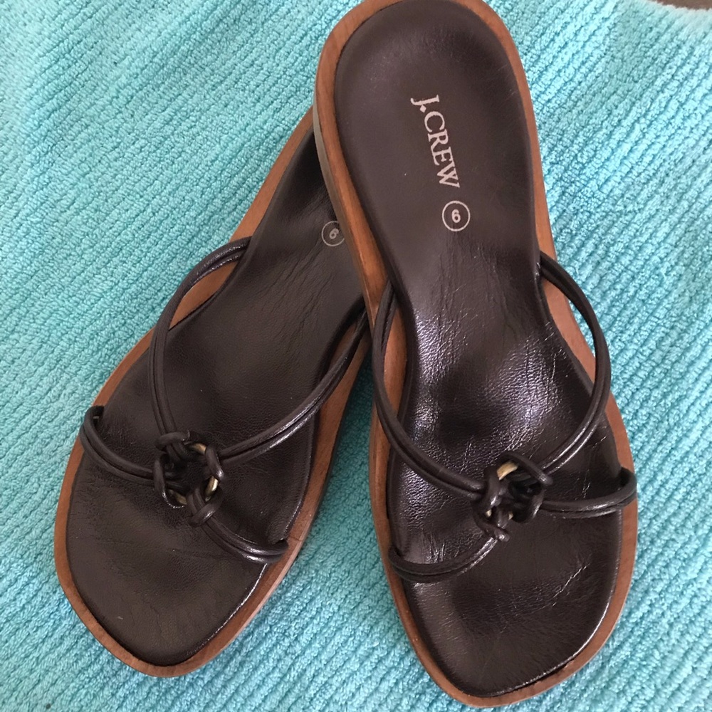 J.CREW SLEEP ON WOOD SANDALS SZ 9